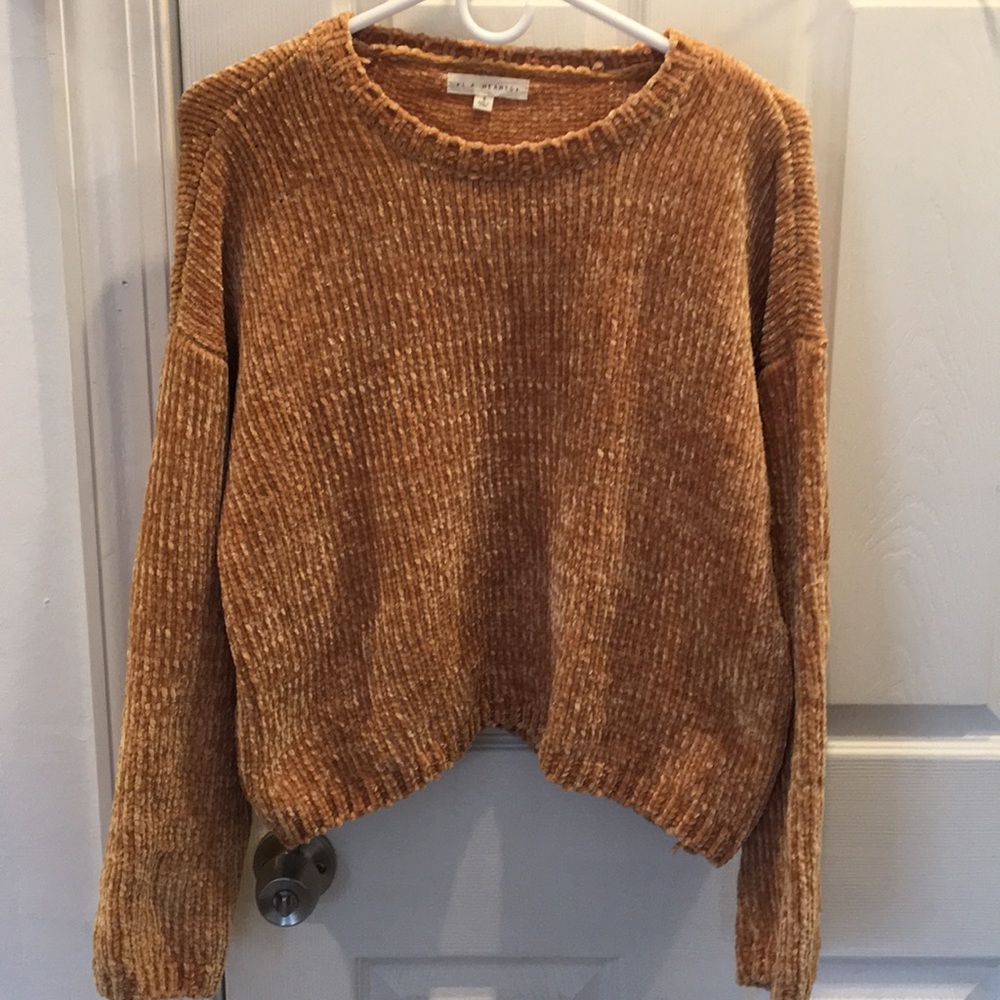 Yellow chenille sweater